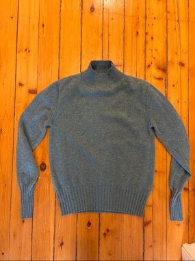 J. Crew Cashmere Teal Mock Neck Sweater